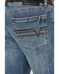 Rock 47 by Wrangler Men's Sand Springs Medium Wash Slim Bootcut Stretch Denim Jeans