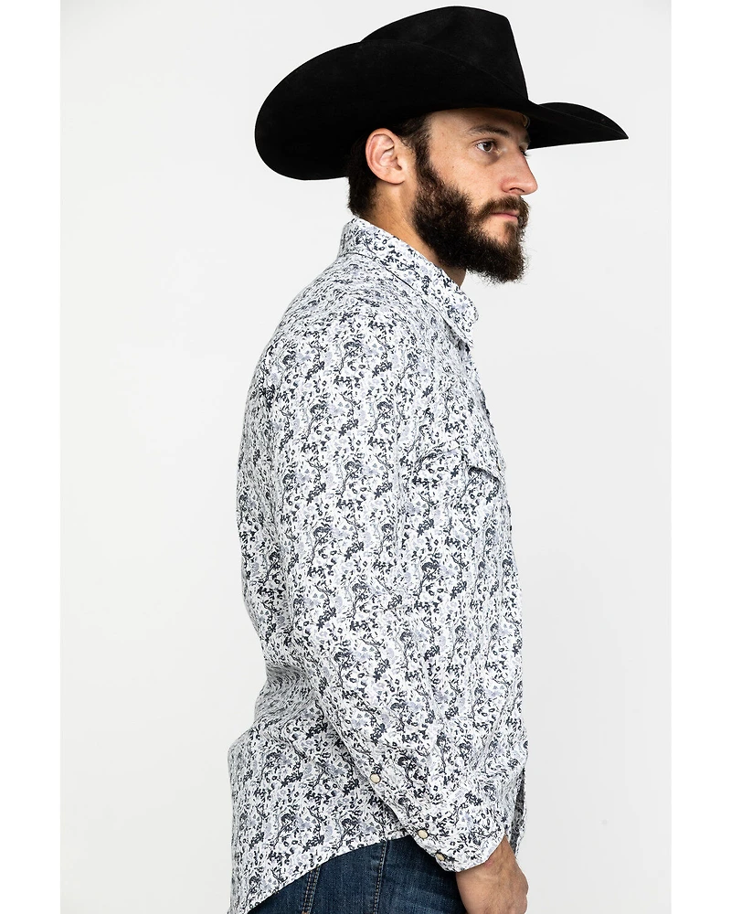 Rock & Roll Denim Men's Crinkle Washed Print Long Sleeve Western Shirt