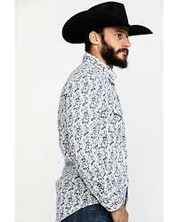 Rock & Roll Denim Men's Crinkle Washed Print Long Sleeve Western Shirt