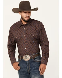 Roper Men's Amarillo Medallion Print Long Sleeve Pearl Snap Western Shirt