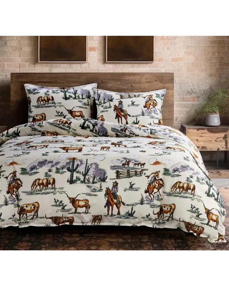 HiEnd Accents 3pc Ranch Life Reversible Bedding Set - Super King