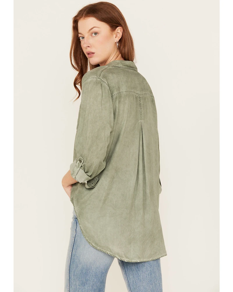 Velvet Heart Women's Washed Out Button Front Shirt
