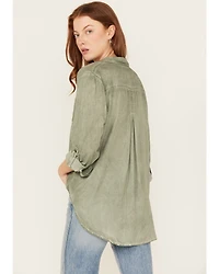 Velvet Heart Women's Washed Out Button Front Shirt