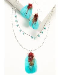 Shyanne Women's Silver Dakota Feather Jewelry Set - 2 Piece