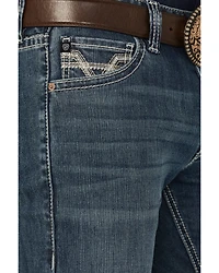 Rock & Roll Denim Men's Revolver Medium Wash Slim Straight Stretch Jeans