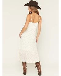 Lovestitch Women's Sleeveless Floral Midi Dress