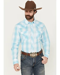 Wrangler Men's 20X Plaid Print Long Sleeve Snap Stretch Western Shirt - Tall