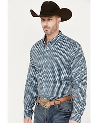 RANK 45® Men's Chute Gate Geo Print Long Sleeve Button-Down Western Shirt