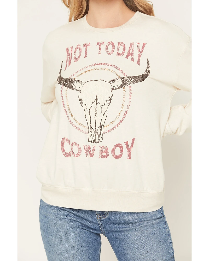 Idyllwind Women's Not Today Cowboy Graphic Crewneck Sweatshirt