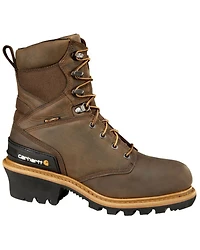 Carhartt 8" Crazy Horse Brown Waterproof Insulated Logger Boot - Composite Toe