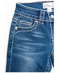 Shyanne Girls' Medium Wash Swirl Floral Embroidered Bootcut Jeans