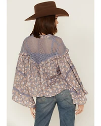 Jen's Pirate Booty Women's Floral Print Long Sleeve Ruffle Wildflower Justice Top