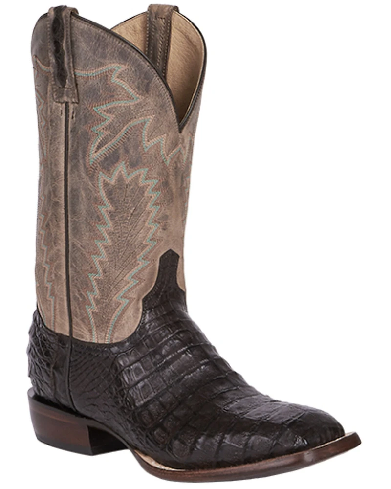 Lucchese Men's Wyatt Exotic Caiman Western Boots - Broad Square Toe