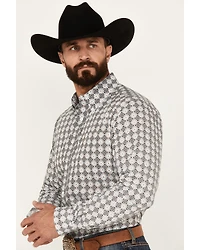 Cinch Men's Medallion Print Long Sleeve Button-Down Western Shirt