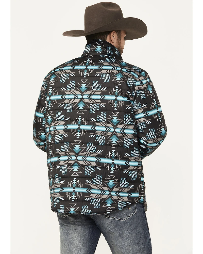 Rock & Roll Denim Men's Quilted Southwestern Snap Jacket