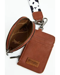 Wrangler Women's Boot Barn Exclusive Daisy Cow Print Dual Pouch Wristlet