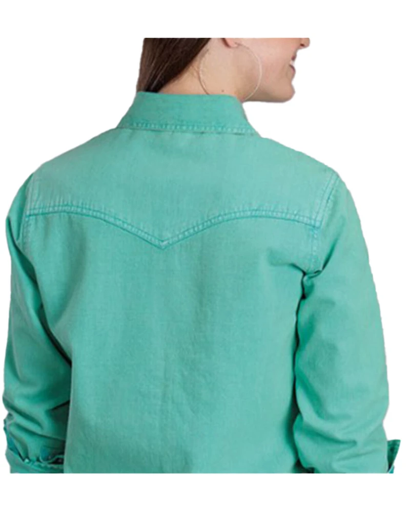 Roper Women's Denim Long Sleeve Button-Down Western Shirt