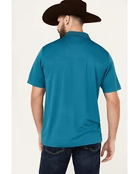 RANK 45® Men's Giza Jacquard Solid Short Sleeve Polo Shirt
