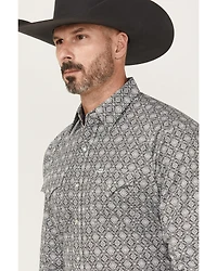 Ely Walker Men's Medallion Print Long Sleeve Pearl Snap Western Shirt