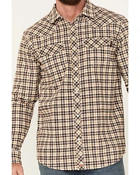 Cody James Men's FR Midweight Plaid Print Long Sleeve Pearl Snap Work Shirt