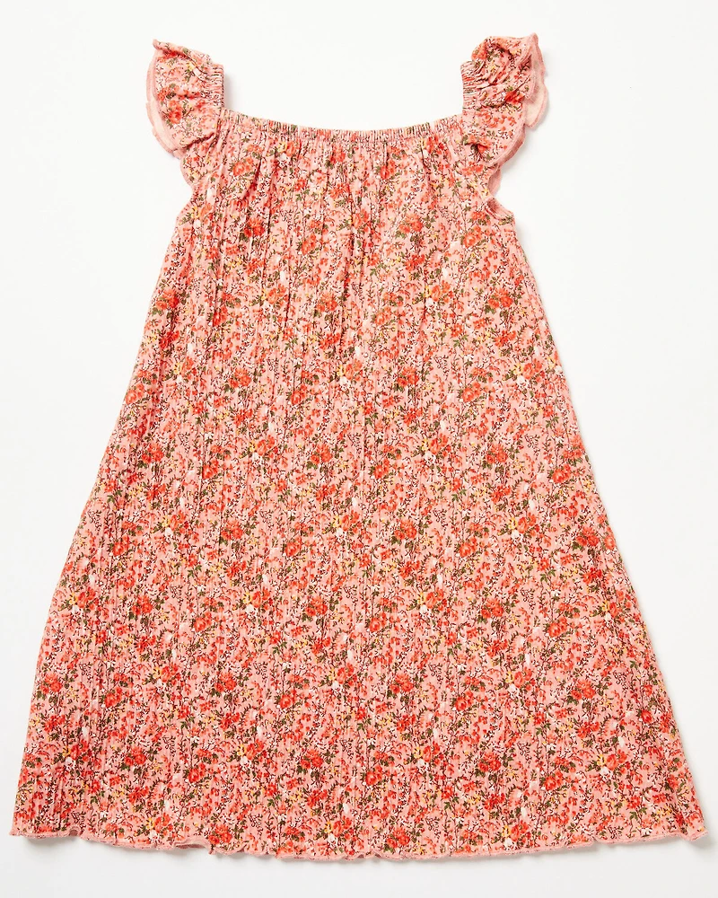 Shyanne Toddler Girls' Ditsy Floral Print Ruffle Sleeve Midi Dress