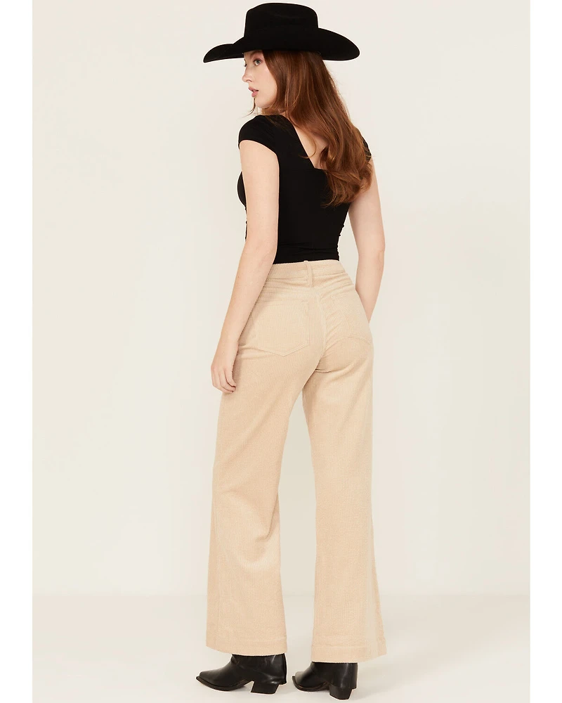 Dear John Women's Fiona Corduroy High Rise Wide Leg Stretch Jeans