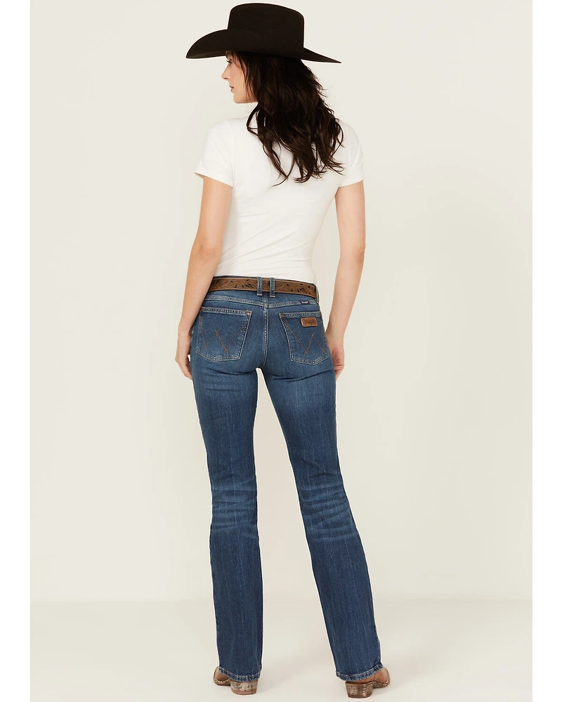 Wrangler Retro Women's Mae Dark Wash Mid Rise Bootcut Stretch Denim Jeans