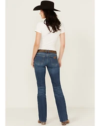 Wrangler Retro Women's Mae Dark Wash Mid Rise Bootcut Stretch Denim Jeans
