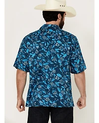 Wrangler Men's Conversation Print Short Sleeve Snap Western Shirt