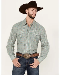 Roper Men's Amarillo Geo Print Long Sleeve Pearl Snap Western Shirt