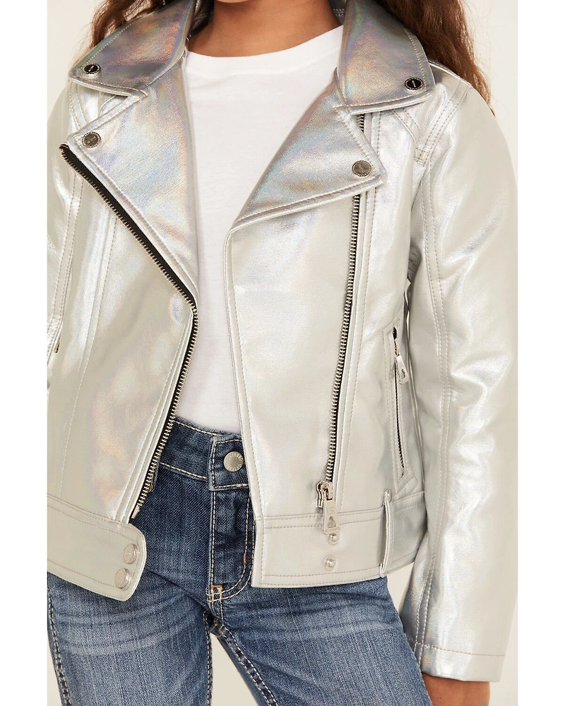 Urban Republic Girls' Metallic Moto Jacket