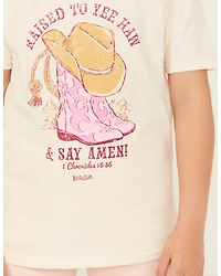 Kerusso Girls' Raised To Yee Haw Short Sleeve Graphic Tee