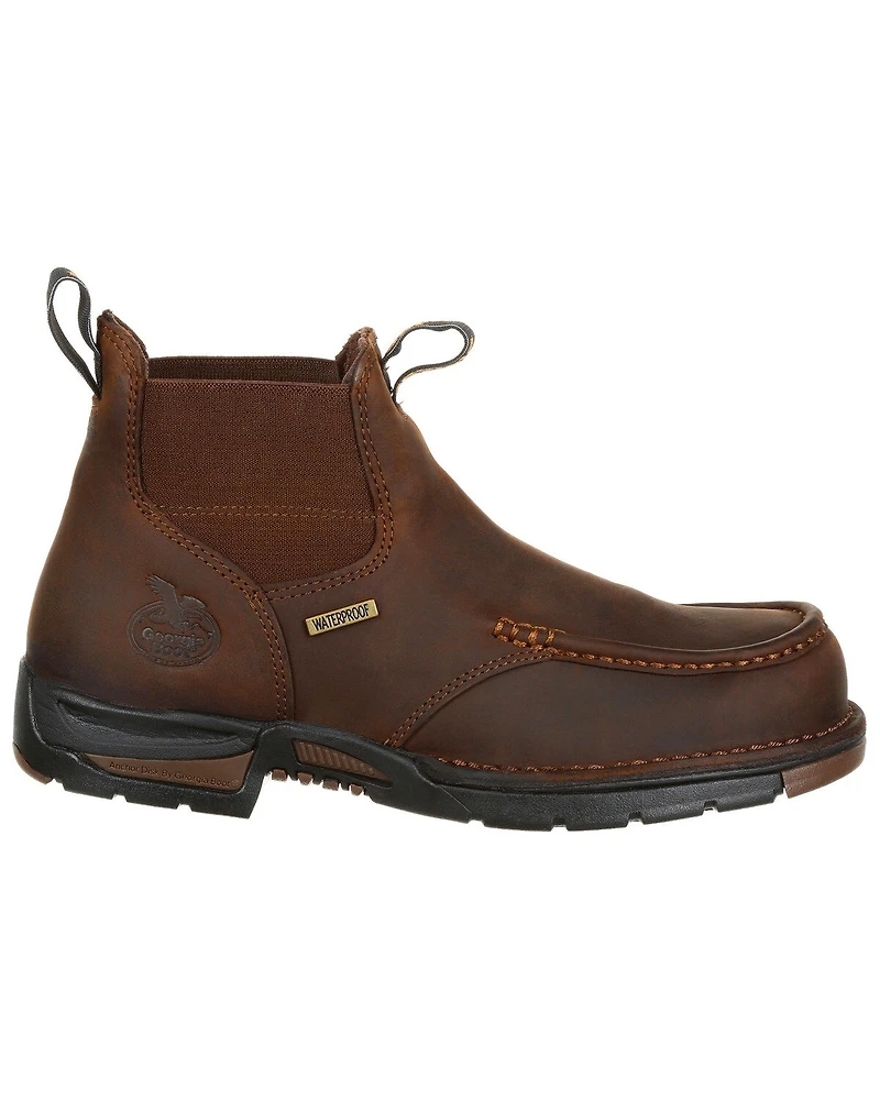 Georgia Boot Men's Chelsea Waterproof Work Boots - Moc Toe