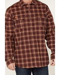 Hawx Men's FR Plaid Print Long Sleeve Button-Down Work Shirt