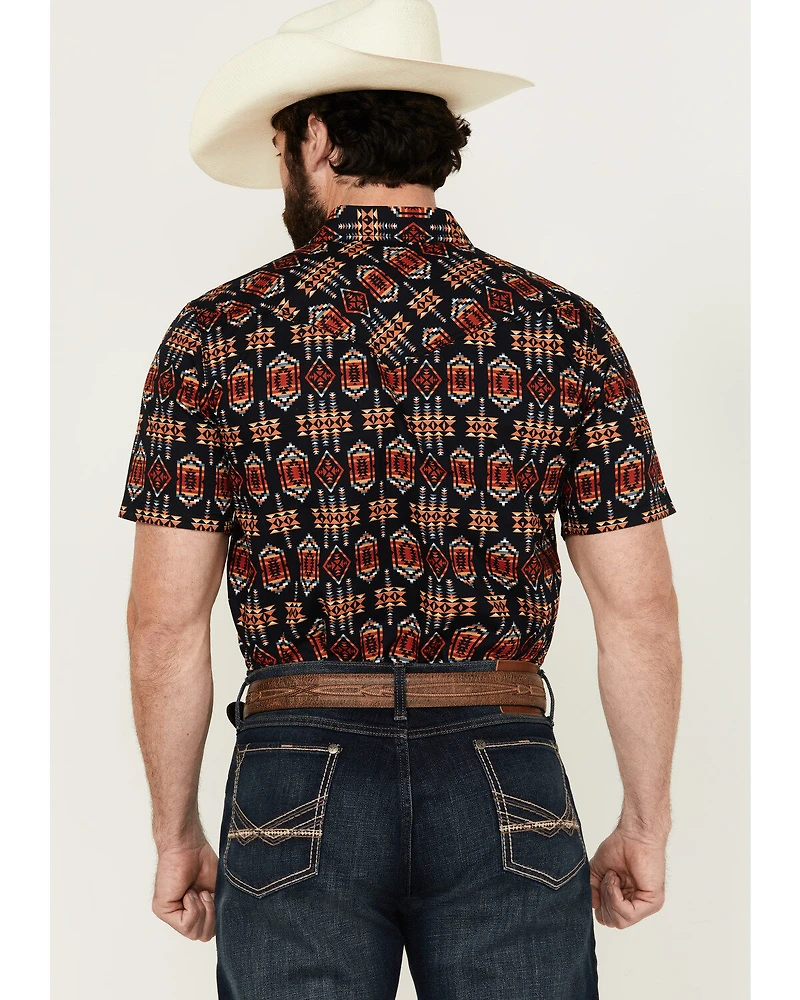Cody James Men's Axe Throw Southwestern Print Short Sleeve Snap Western Shirt - Tall