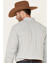 Cinch Men's White Stretch Geo Print Long Sleeve Western Shirt