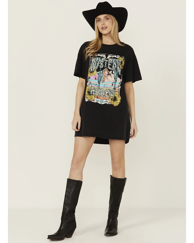 Rock & Roll Denim Women's Desert Short Sleeve Graphic Mini Dress