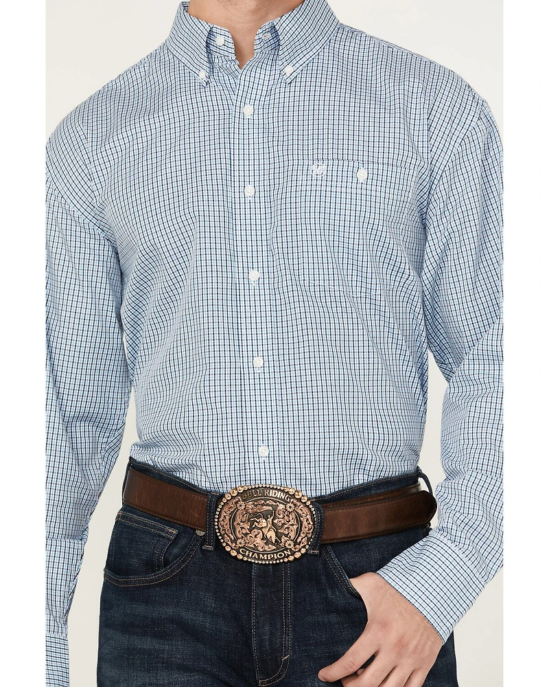 Wrangler Men's Classics Plaid Print Long Sleeve Button-Down Western Shirt