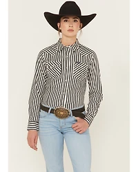 Wrangler Retro Women's Striped Long Sleeve Snap Western Shirt