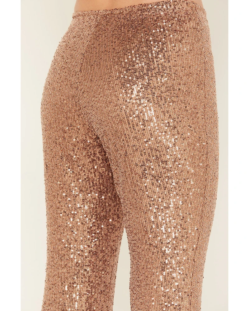 Sadie & Sage Women's Inferno Sequin Flare Pants