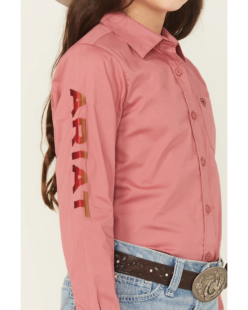 Ariat Girls' Team Kirby Long Sleeve Button-Down Stretch Western Shirt