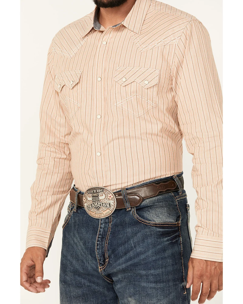Cody James Men's Reckoning Striped Print Long Sleeve Snap Western Shirt