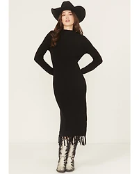 Ariat Women's Alicia Long Sleeve Fringe Sweater Midi Dress
