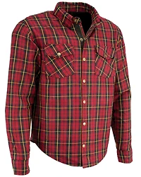 Milwaukee Performance Men's Aramid Reinforced Checkered Flannel Biker Shirt - Big & Tall