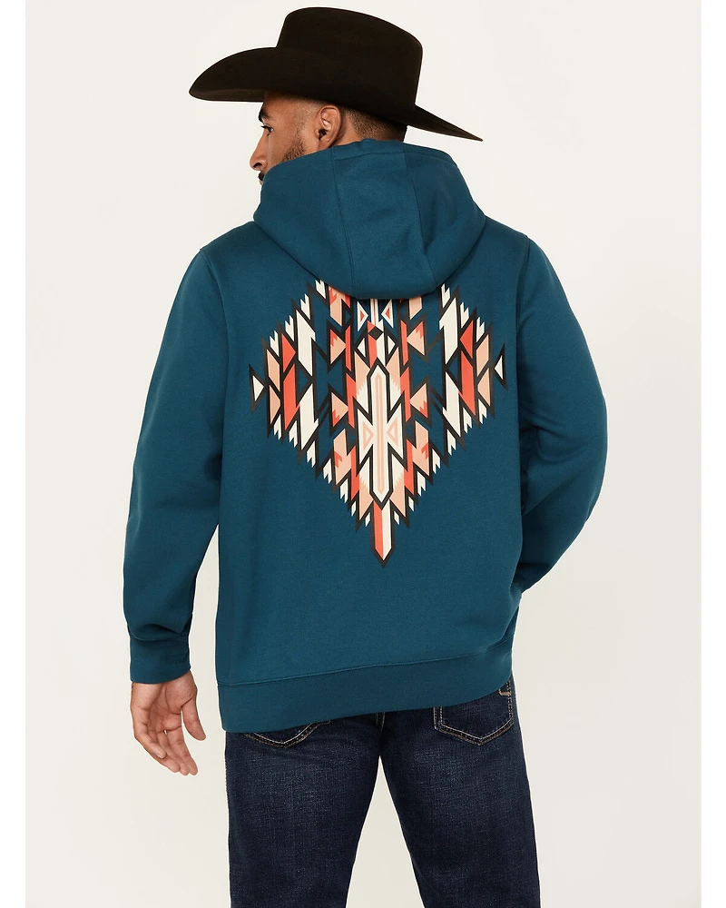RANK 45® Men's Lasso Southwestern Print Graphic Hooded Sweatshirt
