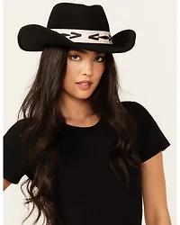 Nikki Beach Women's New Moon Felt Fedora Hat