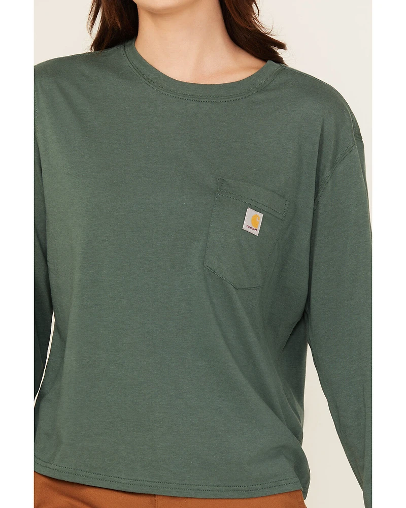 Carhartt Women's Tencel™ Fiber Series Logo Loose Fit Long Sleeve Work Tee