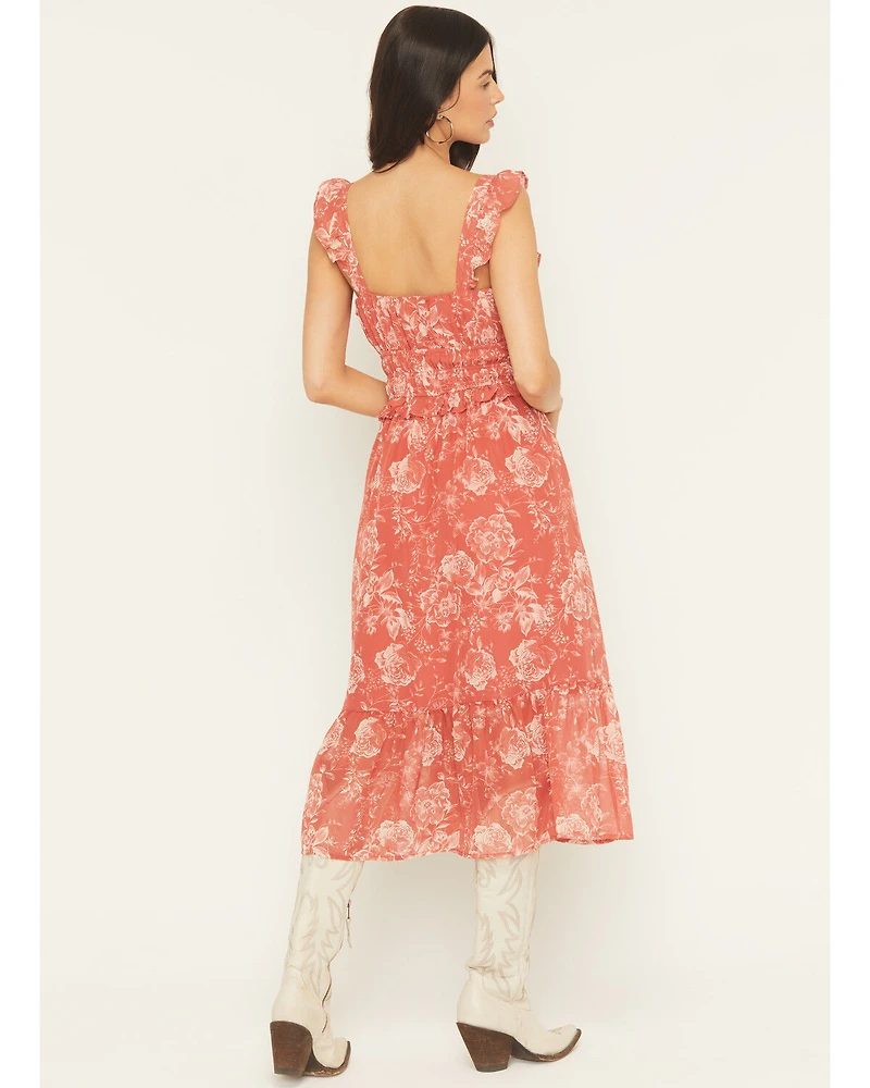 Ash & Violet Women's Floral Print Midi Dress