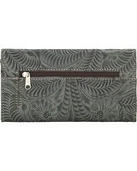 American West Women's Tooled Tri-Fold Wallet
