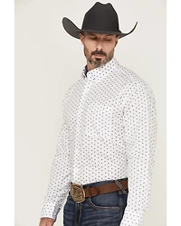 George Strait by Wrangler Men's Paisley Print Long Sleeve Button-Down Stretch Western Shirt
